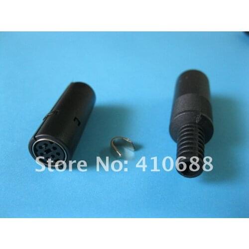 500 Pcs Per Lot Mini 7Pin DIN Jack Connector 7 Pin with Plastic Handle Female Hot Sale