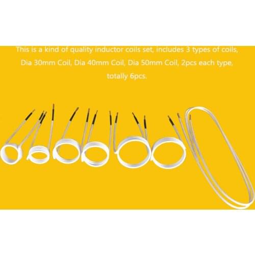 6pcs Dia 30mm/40mm/50mm Inductor Coils Set Replacement for 1000W High Frequency Induction-Heater Flameless Bolt Remover DIY Kit