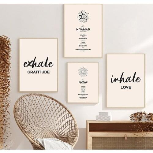 Ashtanga Spiritual Yoga Poster Canvas Prints Yoga Room Wall Art Decor Girls Fitness Gifts Gym Boho Wall Painting Home Decoration