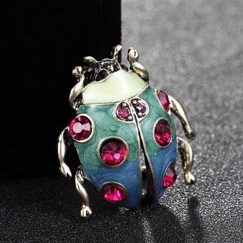 12pcs/lot Wholesale Small Cute ladybug Pin Brooch Brand Enamel Purple Blue Hijab Pins And Hats Bijoux Enamel Hijab Pins