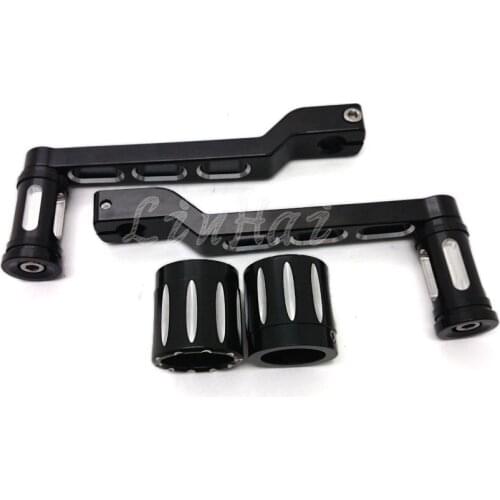 Black Edge Cut Heel Toe Shift Lever Set Front Axle Nut Cover Bolt For Harley Softail Tour Glide Electra FLSTF FLSTS