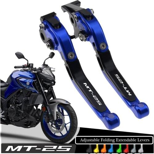 For YAMAHA MT-25 MT25 MT 25 2015 2016 2017 2018 Motorcycle Accessories Folding Extendable Brake Clutch Levers LOGO MT-25