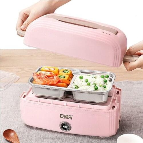 Mini Rice Cooker Electric Lunch Box Portable Heating Cooking with Bag Pot Multi Stainless Steel Inner Bento Box Food Warmer