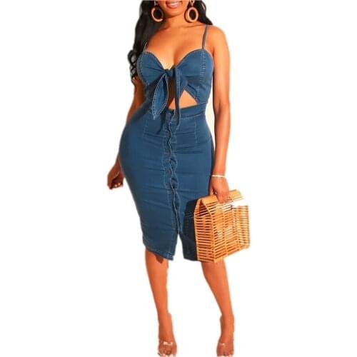 FENGTINGFENGTING Fashion Denim Dresses