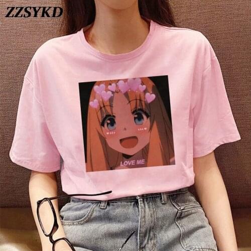 Harajuku Kawaii Tshirt Japanese Cute Cartoon Print Summer Women Tops Tee Chic Loose T-shirt Ins Ulzzang Vintage O-collar Fashion