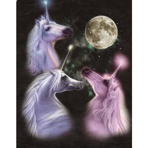 Hot Sale Needlework Diamond Embroidery Unicorn moon 5D Diamond Painting mosaic Picture Handmade Rhinestone Home Decor L975