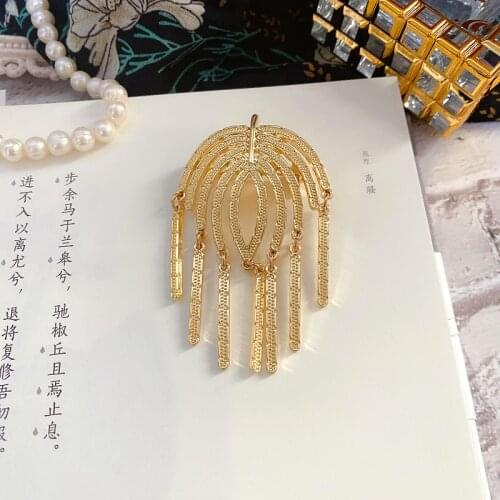 Leave a good ~ cane tassel clever feminine temperament personality pin vintage brooch pin female atmosphere
