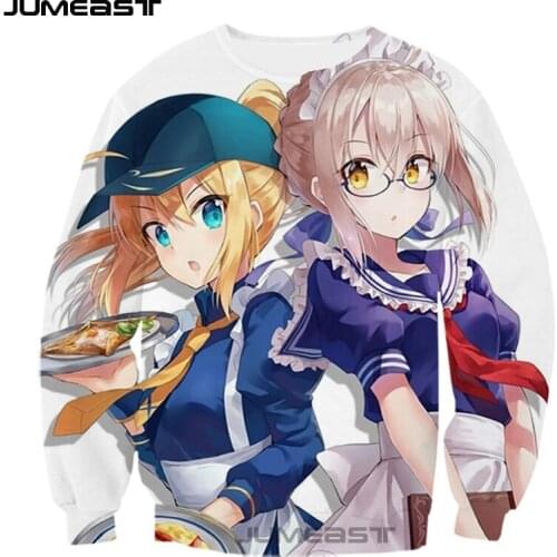 Jumeast Brand Men/Women 3D Printed Sweatshirt Cartoon Anime Fatestay night Long Sleeve Fashion T Shirt Sport Pullover Tops Tees