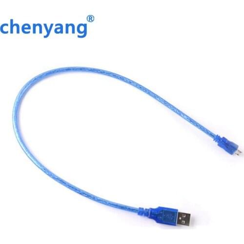 0.3M-3M Clear Blue USB 2.0 A Male to Micro USB Cable with Textile Network