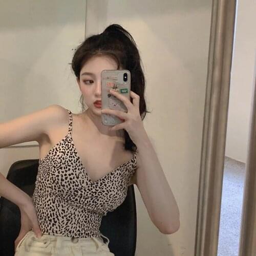 Short Top Sexy Leopard Print Fashion Corset Tank Top And Camisole Summer Clothes Womens Tube Top Crop Vests Vintage Urban
