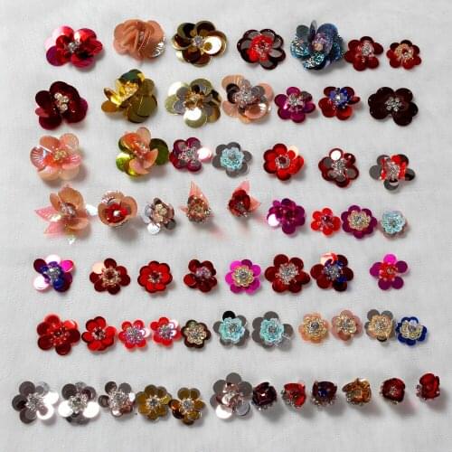 La Belleza 60 Designers pearls/rhinestones 3D flowers 2cm to 5cm diameter Dress shoes accessories 20PCS/lot