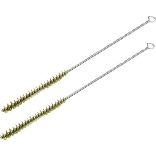 Uxcell 2pcs Copper Wire Tube Cleaning Brush 10mm Diameter 29cm Length for cleaning steel parts, machinery, paint stains
