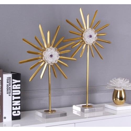 Model Room Crystal Flower Soft Decoration Tv Cabinet Porch Sun Flower Decoration Modern Light Luxury Hotel Home Furnishing