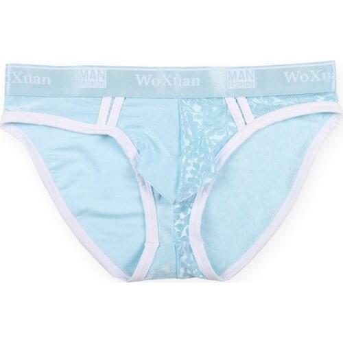 Fashion Color Mathing Lace Mens Briefs Breathable Sexy Men Underwear
