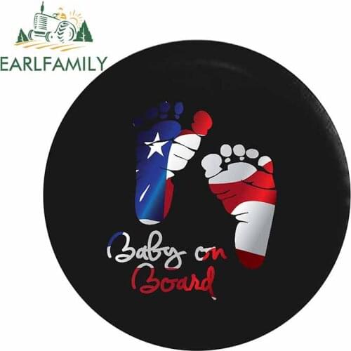 EARLFAMILY 13cm x 12.9cm For BABY ON BOARD Waterproof Car Stickers Anime Decal Vinyl Material Car Accessories Custom Printing