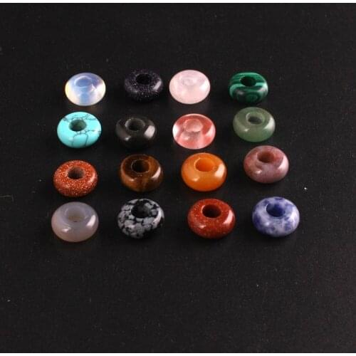 Wholesale 50pcs/lot Trendy Opal Natural Stone Safety Button Flat Beads Mixed Color DIY For Jewelry Making 10*4mm Free Shipping