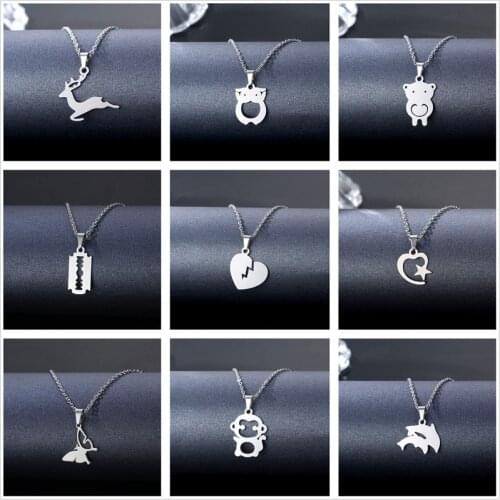 Trending Titanium Stainless Steel Pendant Necklaces for Women Fashion Nonrust Colar Chains Clavicle Necklace Jewelry Gift