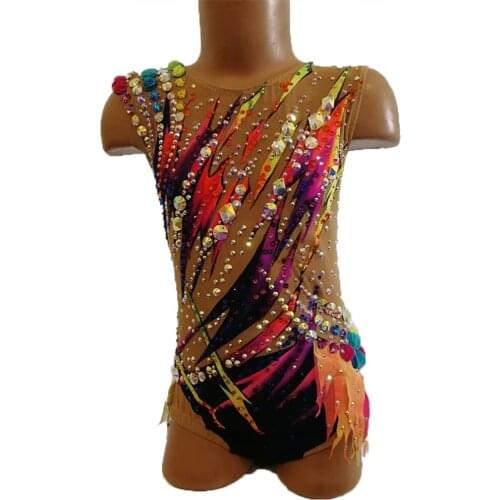 LIUHUO Ice Figure Skating Dress Girls Rhythmic Gymnastics Leotards Women Teens Stretchy Spandex Competition Wholesale