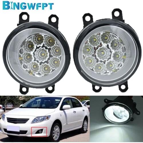 BINGWFPT Fog Light For Toyota Corolla 2008 2009 2010 Fog Lamp Daytime Running Light Car H11 LED DRL White 12V