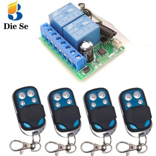 433 MHz Wireless Remote Control Switch DC 12V 10A 2CH rf Relay Receiver and Transmitter for remote switch garage motor control