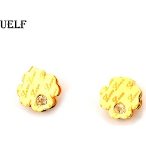 Uelf Earrings Stone Love Earring Charm Clover Earring for woman stoneStainless Steel Brinco Ear Oorbellen Gift