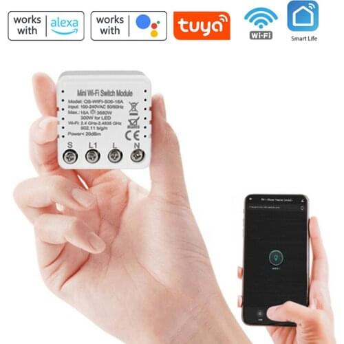 Tuya WiFi 100~250V Mini 1 Gang Intelligent Switch Module Modification DIY Module APP/Voice Control for Alexa Google Home