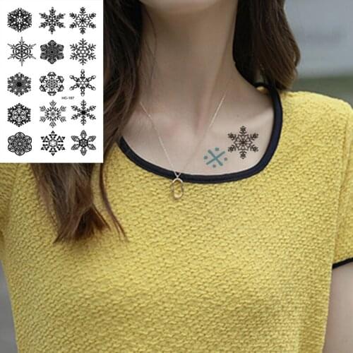 Waterproof Temporary Tattoo Stickers Snowflake fake Tattoo Geometric Animal Flash Tattoo Hand Back Foot for Girl Women Men