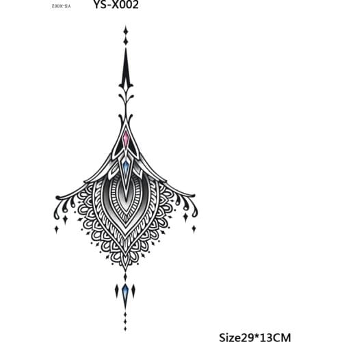 YS-X002 Large size 29 * 13 Waterproof Under Breast Tattoo, Temporary Ornamental Sexy Tattoo