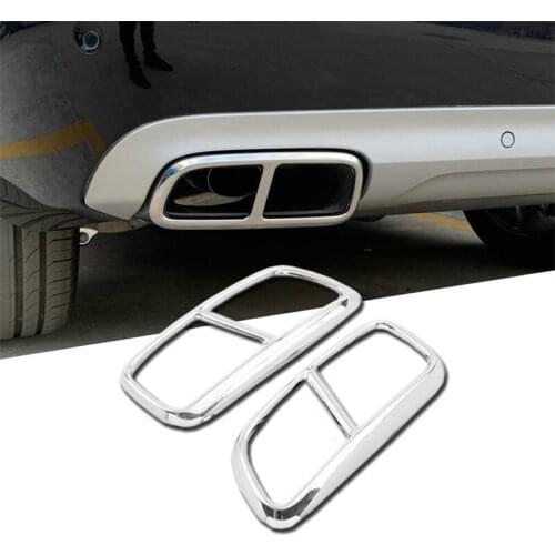Rear Tail Dual Exhaust Muffler End Pipe Cover Stainless Steel Rear Exhaust Pipe Trims For Volvo XC90 2016 2017 2018 2019 2020