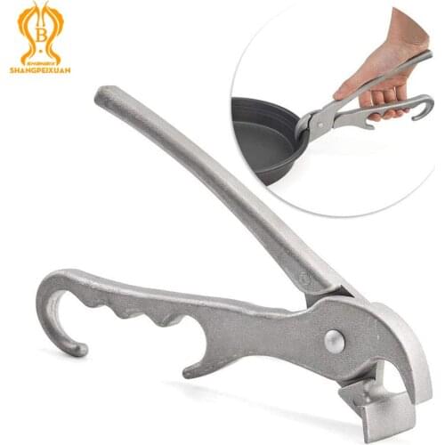 SHANGPEIXUAN Pizza Pan Gripper for Deep Pizza Pans Heavy Duty Cast Aluminum Pan Tongs for Pulling Hot Oven Pizza Pan Dish Tray