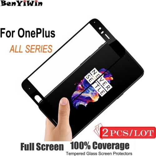 2PCS Full Cover Tempered Glass Case For Oneplus 3 3T 5 5T 6 6T OnePlus Six Five Screen Protector Ultra Thin Toughened Glass Film