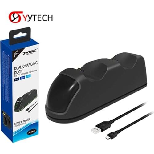 SYYTECH TP4-1781 Game Controller Charger Dual Charger with Charging Status Display Screen For PS4 Slim