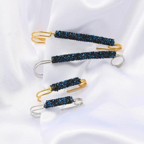 4/7cm Gold Silver Plated Exquisite Rhinestone Clothing Brooches for Women Lapel Pin Sweater Dress Brooch Pins Badge Buckle