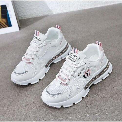Womens Shoes 2021 New Autumn Breathable Mesh Shoes Spring And Autumn Color Matching Female Sports Casual Shoes Tenis Feminino