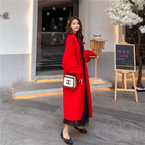 2021 Women Autumn Winter New Long Faux Mink Fur Cardigans Female Warm Sweater Jackets Ladies Knitted Loose Oversize Coats T565