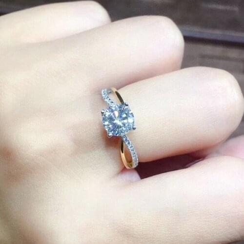 Fashion S925 2 Carat Silver Color Rings For Women Gold Wedding Ring Romantic Engagement Jewelry Party Opening Adjustable rings