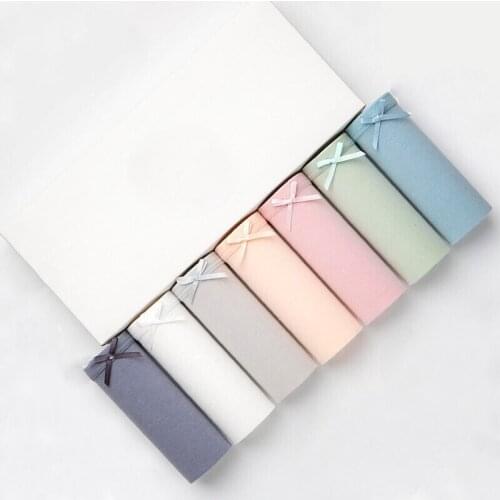 ZJX 7PCS\lot Women Underpants Plus Size Cotton Panties Sexy Underwear Body Shaping Cute Briefs Solid Breathable Lingerie