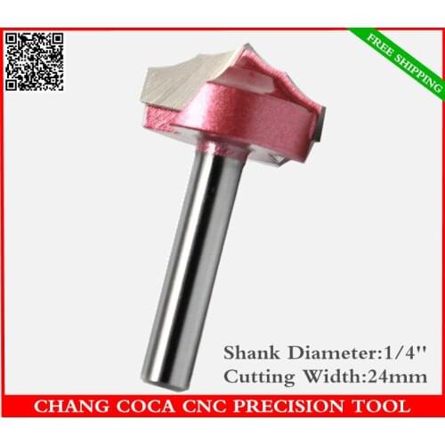 1/4''*24mm,Freeshipping CNC solid carbide End Mill,tungsten 3D woodworking insert router bit,wood tools,trimming carving bit