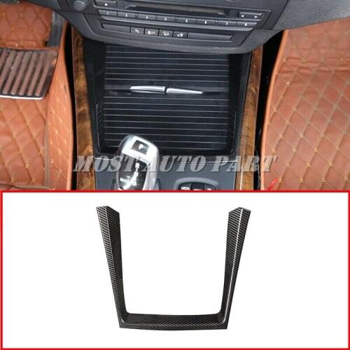ABS Plastic Carbon Fiber Look Interior Water Cup Holder Cover For BMW X5 E70 2008-2013 1pcs Car Accessories Car Styling Car Trim