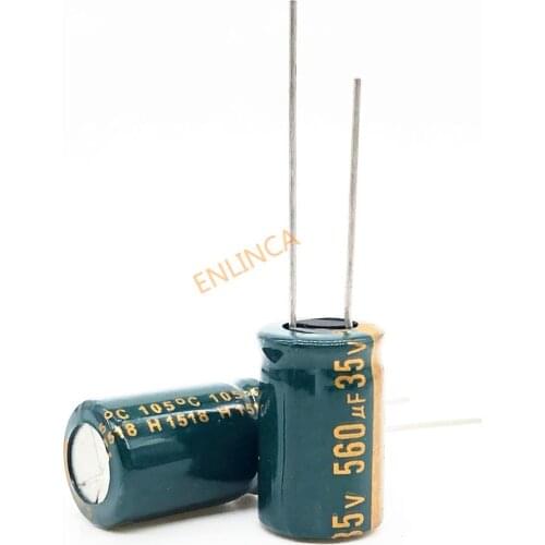 35V 560UF 10*20 high frequency low impedance aluminum electrolytic capacitor 560uf 35v 20