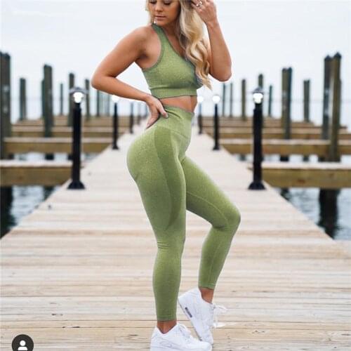 Seamless hyperflex workout set sport leggings and top set yoga outfits for women sportswear athletic clothes gym sets 2 piece s