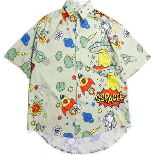 Summer New Blouses Loose Short Sleeved Shirts Women Tops Men Casual Wear American Fashion Brand INS Street Hip Hop