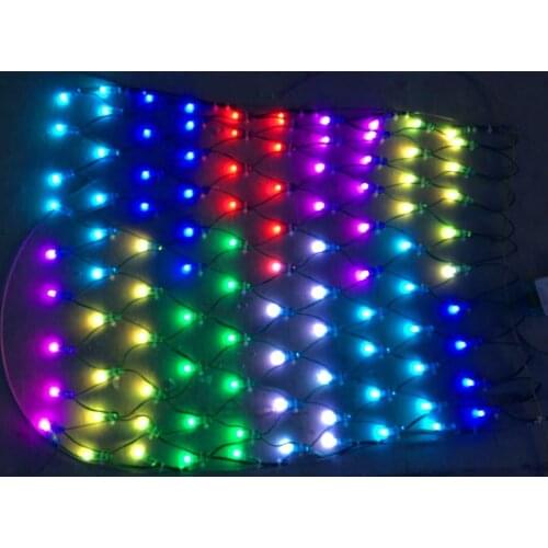 DC12V WS2811 controlled Individually LED full color net pixel;all green wire;10leds(1m)*10leds(1m)