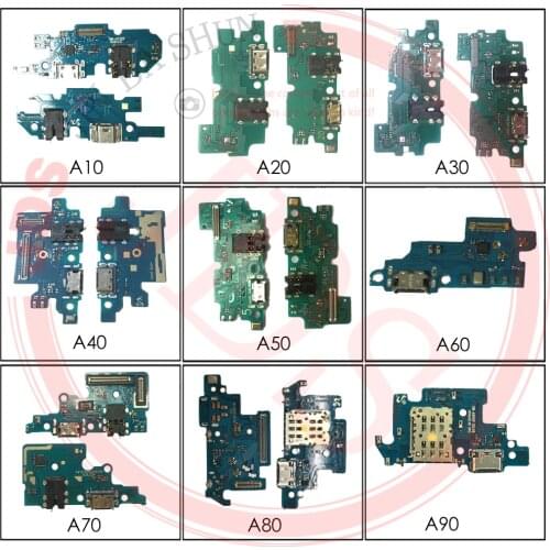 For A10 A20 A30 A40 A50 A60 A70 A80 A90 Head Jack Audio Mic Sim USB Charger Dock Connector Board Charging Port Socket Flex Board
