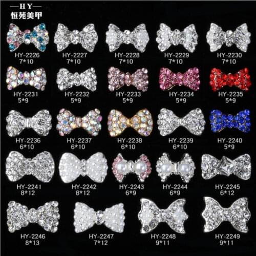 Nail tool alloy DIY jewelry with diamond pearl bow knot Nail Drill Japanese and Korean Nail Drill manufacturers wholesale
