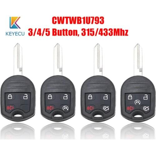 Keyecu CWTWB1U793 Remote Key Fob for Ford Edge Escape Fusion for Lincoln for Mazda 315/433MHz with 4D63 80bit 1788A-FWB1U793