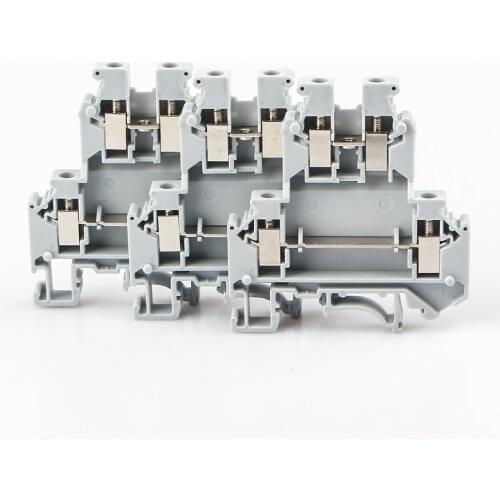 50 Pcs Din Rail Terminal Blocks UKK5 Connector Double Layer Terminal Blocks Screw Electrical Wiring Wire Conductor UKK-5