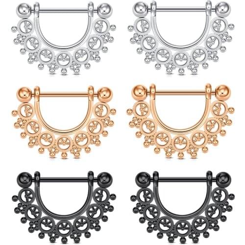 2PC Stainless Steel Angel Wing Nipple Piercing Ring Bow Key Nipple Piercing Heart Sexy Body Jewelry Tepel Pircing nipple jewelry