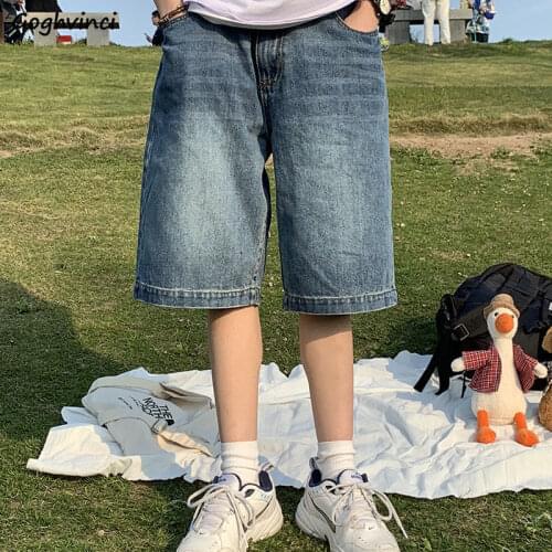 Summer Denim Shorts Women Vintage Retro High Waist Straight Female Pockets Streetwear Trendy All-match Preppy Style Retro Chic