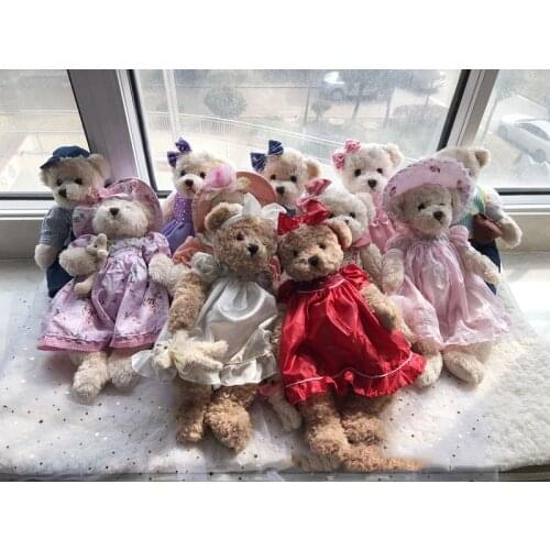 Cute small teddy bear doll girl heart dressing bear plush toy pajamas bear doll accompany sleep comfort doll